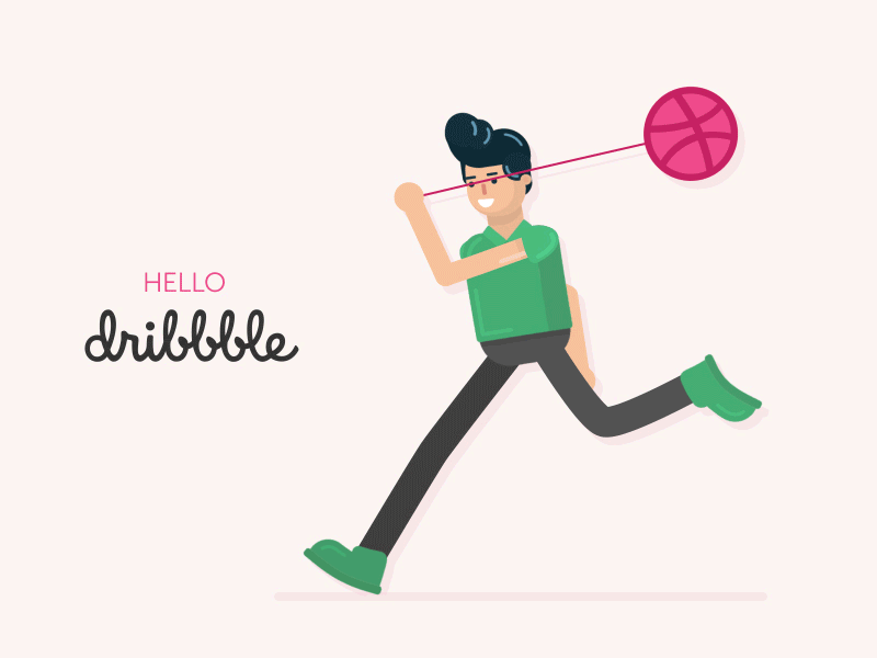 Hello Dribbble ae animation character dribbble gif hello invitation running