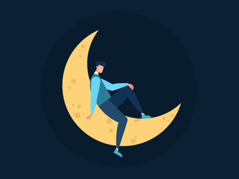 Hello Dribbble 2d 2d design adobe after effect animation character hello hello dribbble hi illustartor moon rig