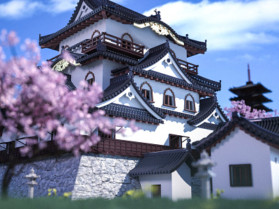 ancient building c4d 插图 设计