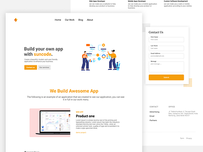 Suncode landing page