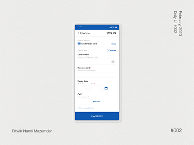 DailyUI #002 - Credit Card Checkout checkout dailyui mobile payment ui ux