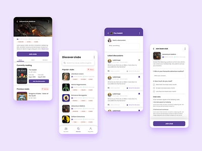 Book Club App Concept mobile uidesign