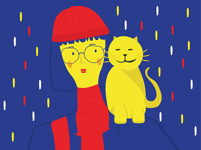 raining cat cat cat illustration character art character concept character creation girl character girl illustration illustration illustration art vector vector art vector illustration