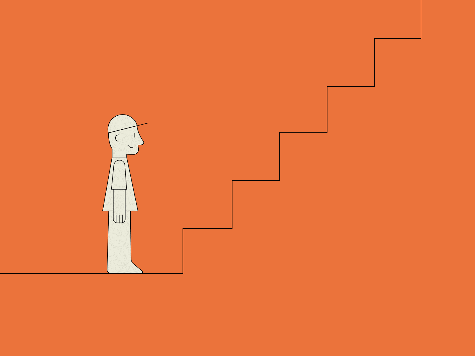Opportunity - character design 2d animation aftereffects animated animation after effects boy character character animation characterdesign design illustration motion opportunity orange staircase stairs