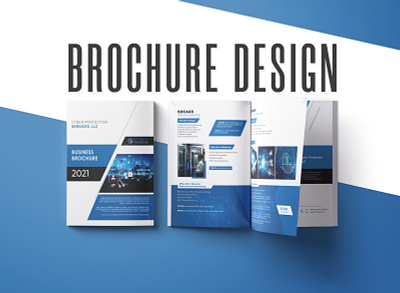 Cyber protection brochure 2021 bi fold branding brochure design brouchure cybersecurity design logo