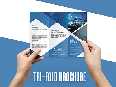 Cyber protection Tri-fold brochure branding brochure design tri-fold vector