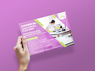 Cleaning Brand Postcard bi-fold branding design flyer illustration logo medical real estate typography vector