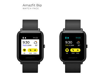Amazfit Bip Smart Watch UX & UI smart watch user experience user inteface watch face watch ui wearable