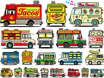 Alibi Food Truck Field Guide art cover design graphic illustration truck
