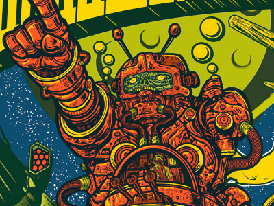 Collectormania Poster U.K. attack design fi giant illustration poster print robot sci screen uk