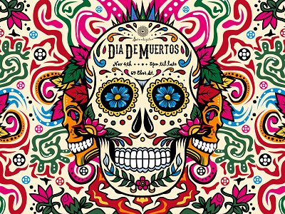 Dia De Muertos day of the dead dead dia de muertos flowers invite ornaments party skull