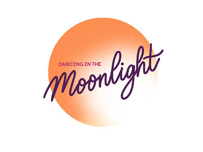 Dancing in the moonlight digital art illustration procreate typography