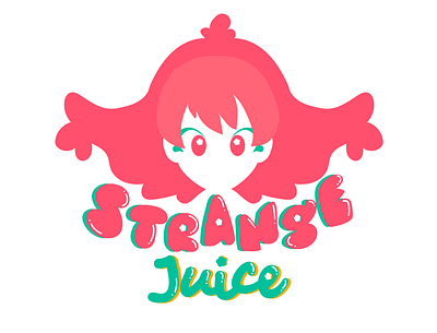 Strange Juice anime anime character character design cute design emblem logo flat flat design girl heroine illustraion japan lettering art power punchline vector