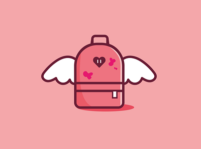 Always Fashionable angel anime apocalypse backpack bloody cute design flat design gakkougurashi girls girly illustraion pink school live vector wings zombie