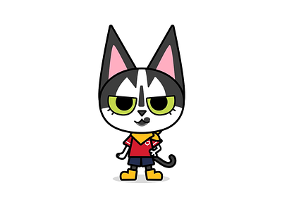 Maru in Aggretsuko-Style aggretsuko cat character design cute design illustraion vector