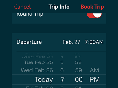 Trip Info mobile tableview tripify