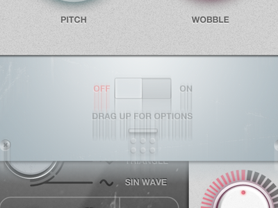 Drag up for options audio interface knobs ui user wobblr
