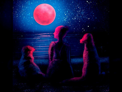 the moon and the doggos illustration