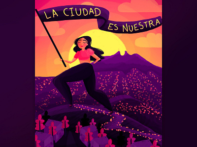 la ciudad adobe brush colourful digital illustration feminism feminist illustration monterrey photoshop wacom woman