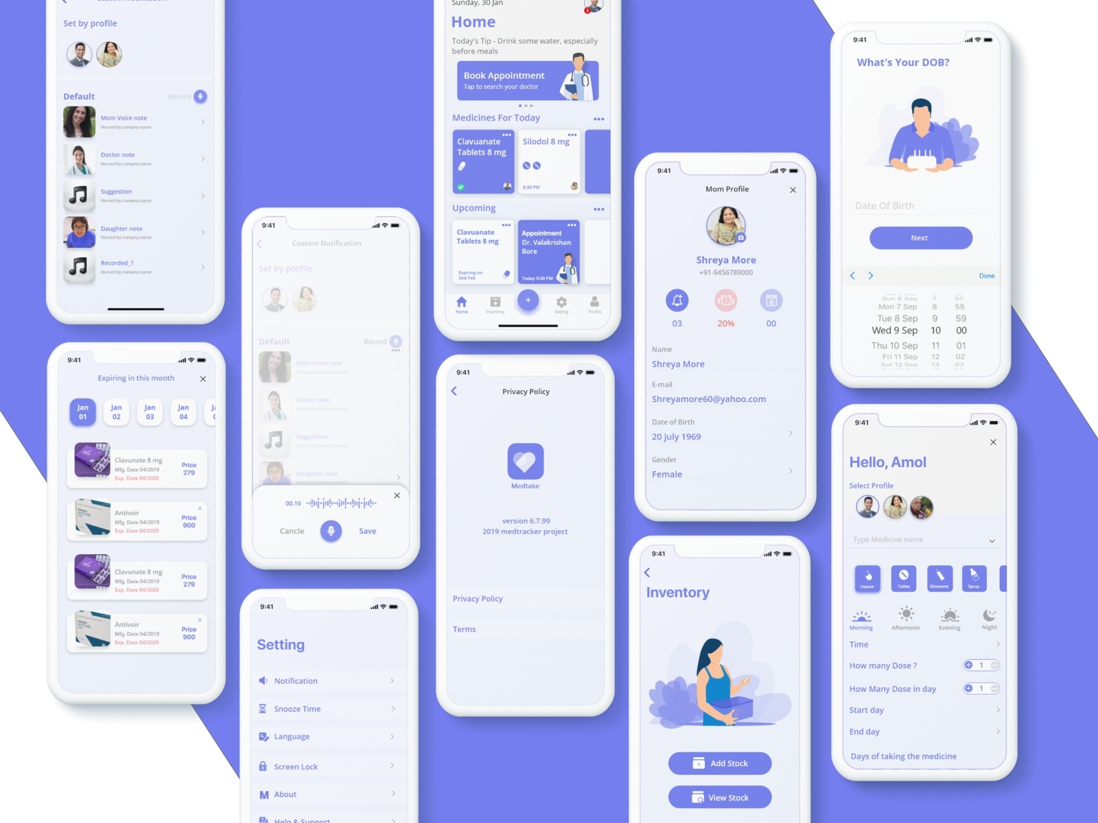 More Than Medicine Reminder app by Neeraj Malviya on Dribbble