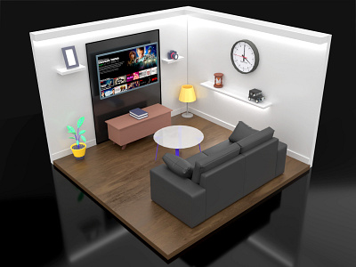 3D Interior 36daysoftype 3d 3d animation 3d art 3d artist blander color interior vectary