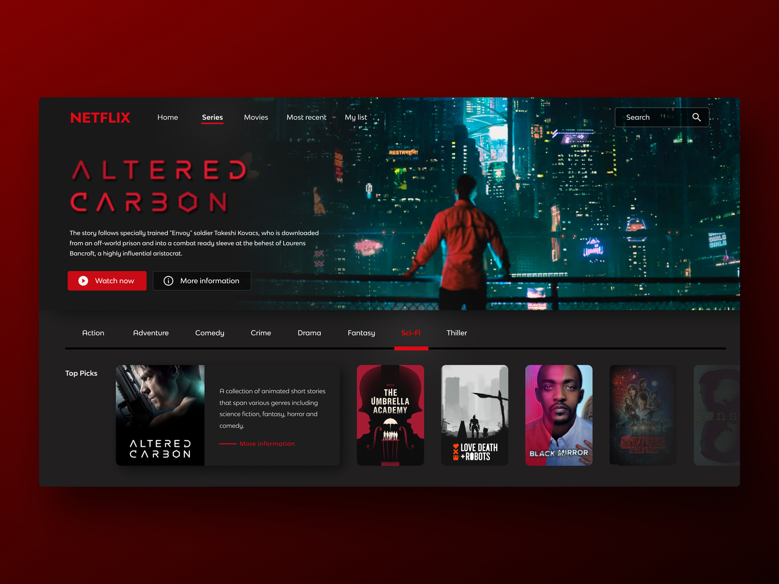 Netflix redesign concept by Venita Burger on Dribbble
