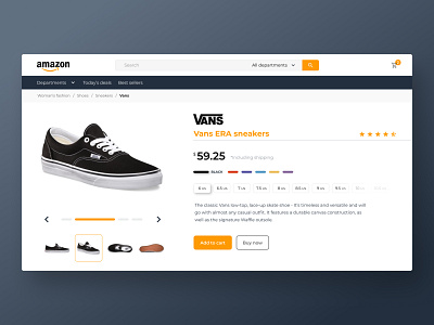 Amazon redesign amazon amazon redesign clean ui design ecommerce minimal product page redesign sneakers style ui ui design vans web website