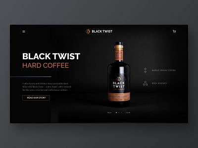 Black Twist landing page alcohol black coffee coffee website dark dark ui design landing page moody style ui ui design web web design website