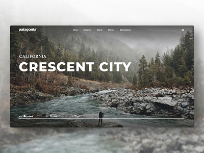 Patagonia landing page design landing page nature outdoor redesign ui web design website