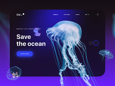 Landing page for the Ocean defenders landing page ui web design