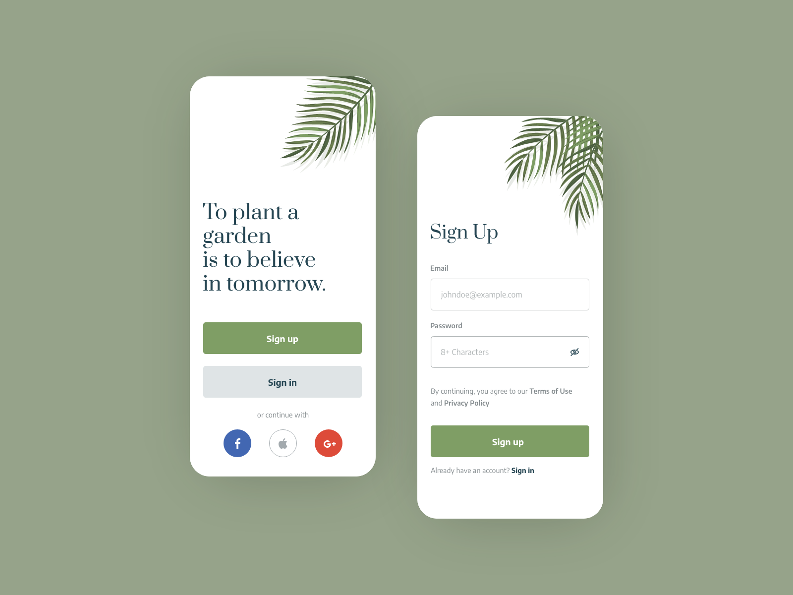 Welcome and Sign Up App Screen by Katarina Dautović on Dribbble