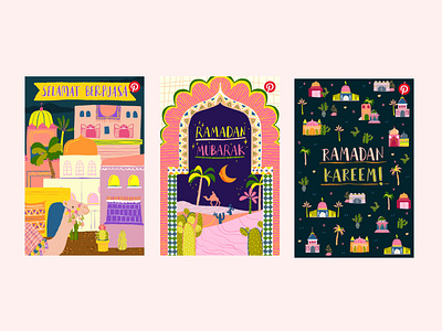 Ramadhan 2020 Campaign for Pinterest Asia camel campaign design eid illustration mosque ramadan kareem ramadan mubarak ramadhan