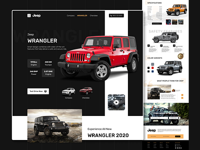 Jeep Landing Page Design car car landing page daily ui challenge daily ui design design ecommerce design figma illustrator jeep landing page concept landing page ui photoshop ui design ui ux design user experience design user interface design ux design web design web landing page website design