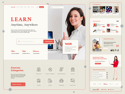 Class 24 E-Learning Platform courses daily ui design challenge education education website elearning courses figma figmadesign landing page landing page design learning platform online learning online marketing ui design ui ux design ui ux exploration ui ux web ux design web app design web landing page web platform