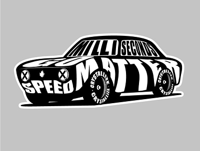Bring the speed! branding car design fast illustration race racing sticker typogaphy