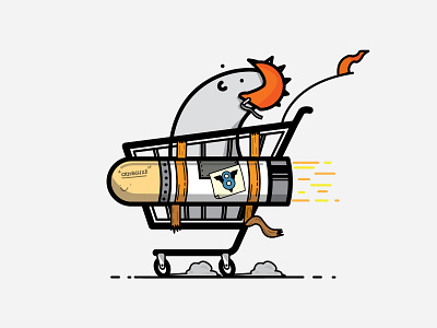 Blob the fastest blob cart fast happy helmet illustration javascript rocket shop speed sticker