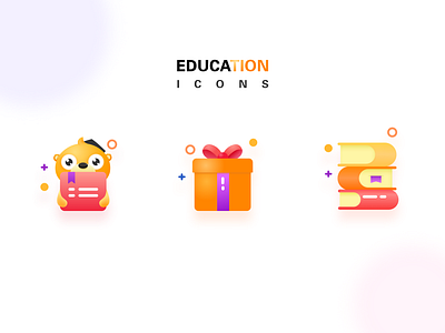 Education icons animal app design ui ui desgin