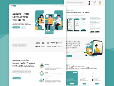 Mental Health App adobe xd design home page landing page prototype ui design ui ux ux design web design wireframing