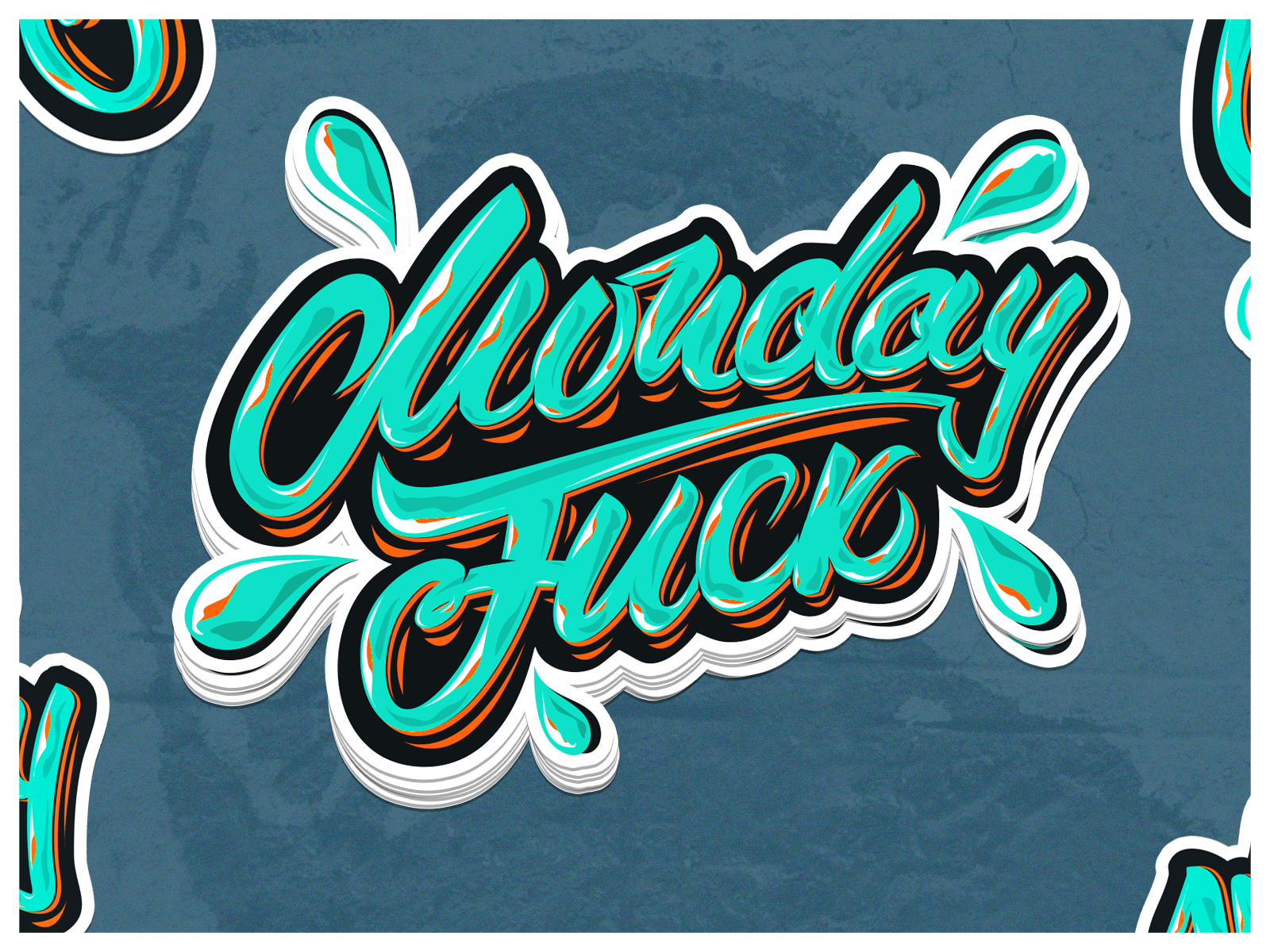 Monday Fuck illistration illustration llettering