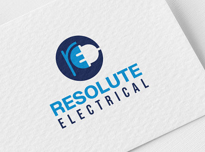 Resolute Electrical Logo Design branding design flat flat logo iconic logo logo design logo designer logomockup relogo vinustudios