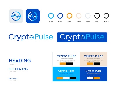 Crypto Pulse branding color combination crypto cryptopulse flat iconic logo logo design typography