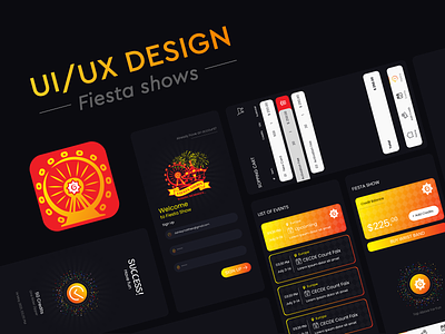 Fiesta Shows App UI/UX Design app icon app ui carnival logo ux design