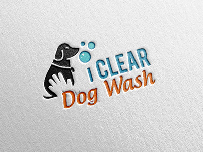 I Clear Dog Wash Iconic Logo Design bubble logo clean clear dog logo flat i logo iconic logo logo design wash