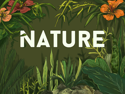 Fresh & Green digital art illustration nature typography