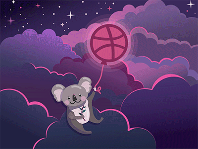 Hello Dribbble from koala! by Agata Bogatkova on Dribbble