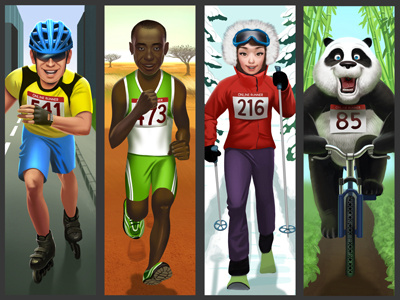 Runners app character illustration ipad people run sport