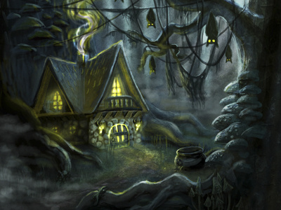 witch house concept environment landscape