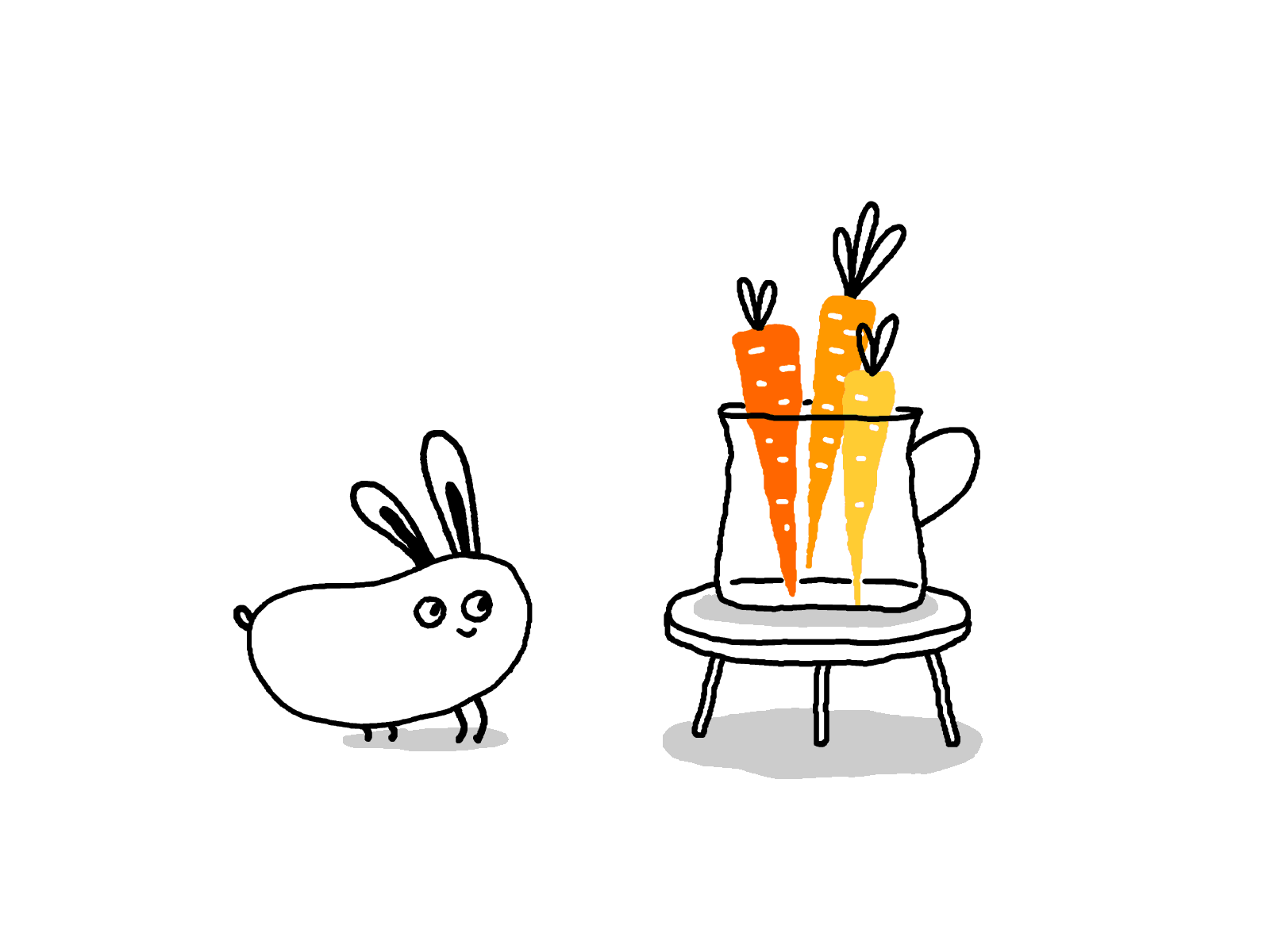 Carrots! 2d animation bunny carrots cartoon design drawing fun funny funny character gif hand drawn hungry hungry bunny illustration jumping line loop rabbit simple