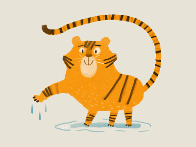 Tiger. adobe photoshop animal funny character illustration raster raster illustration tiger