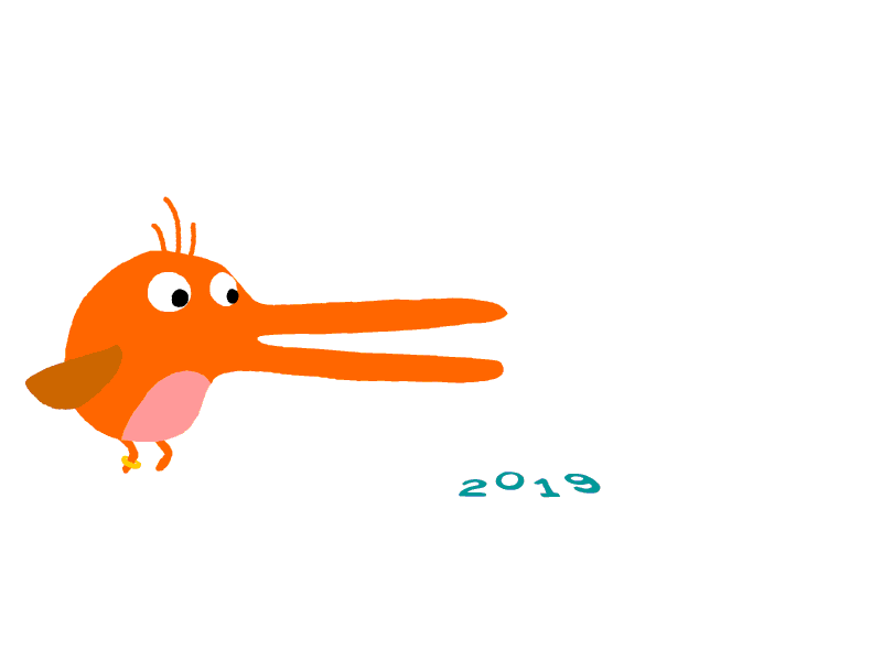 Happy New 2020/Happy Old 2019 animation bird funny funny character gif loop new year